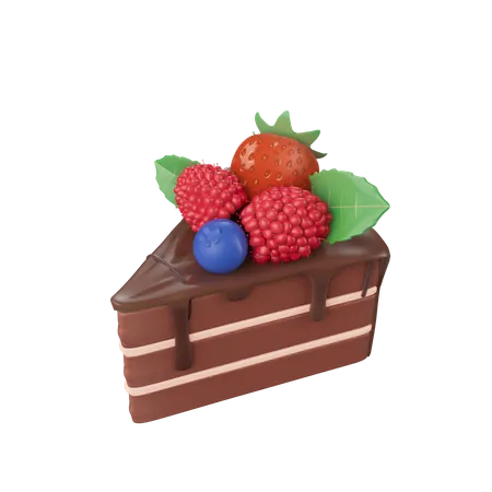 Fatia de bolo de chocolate  3D Icon