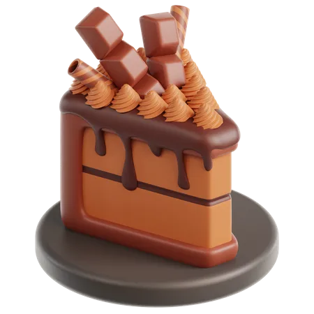 Fatia de bolo de chocolate  3D Icon