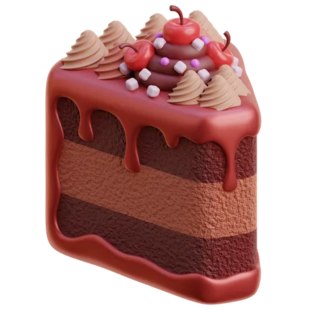 Fatia de bolo de chocolate  3D Icon