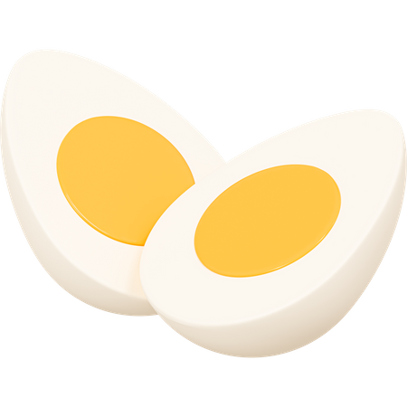 Fatia de ovos cozidos  3D Icon