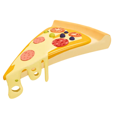 Fatia de pizza  3D Illustration