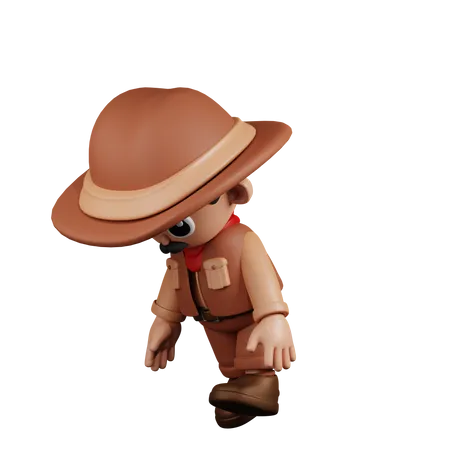 Cowboy fatigué  3D Illustration