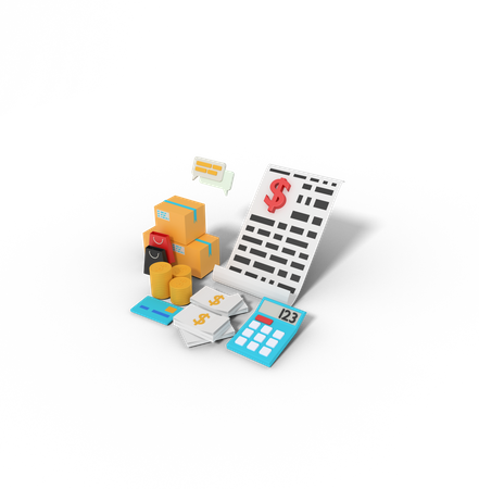 Fatura de compras on-line  3D Icon