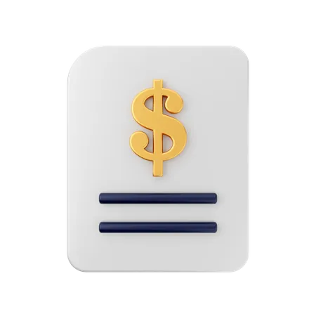 Fatura de pagamento  3D Icon