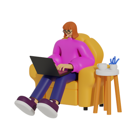 Faule Tage, produktive Wege, die Revolution der Sofa-Arbeit  3D Icon