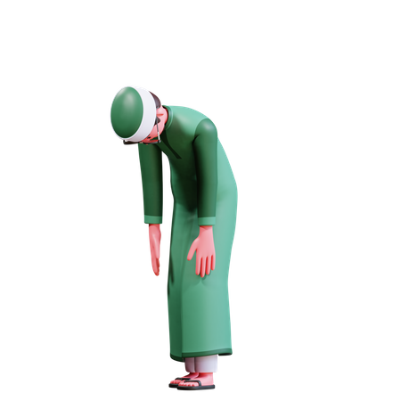 Fauler muslimischer Mann  3D Illustration