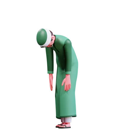 Fauler muslimischer Mann  3D Illustration