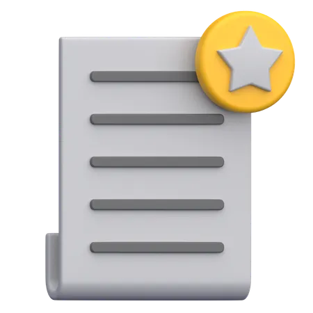 Favorite Document  3D Icon