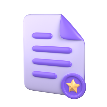 Favorite Document  3D Icon