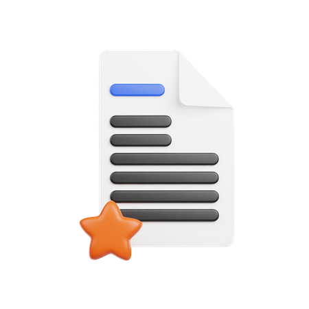 Favorite Document  3D Icon