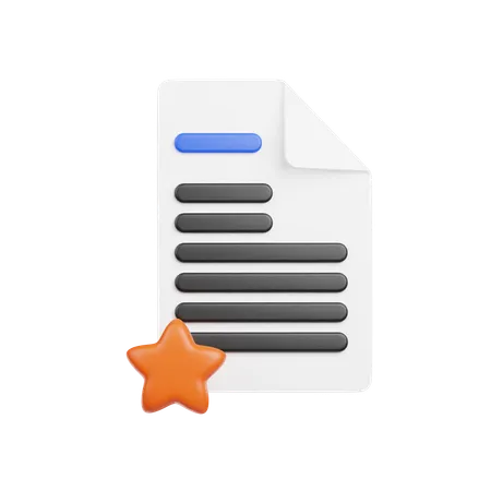 Favorite Document  3D Icon