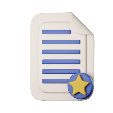 Favorite Document  3D Icon