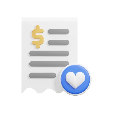 Favorite Receipt  3D Icon