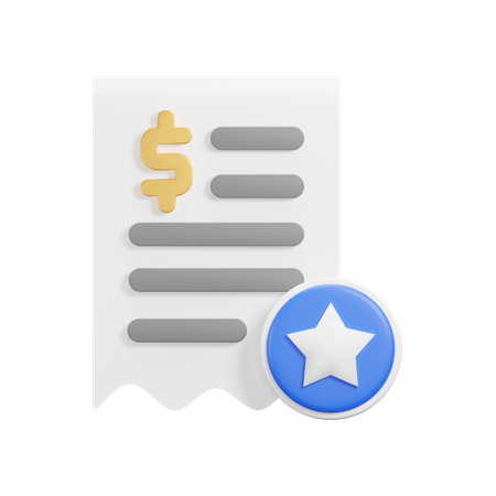 Favorite Receipt  3D Icon