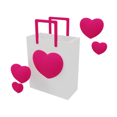 Favorite Shopping Bag  3D Illustration