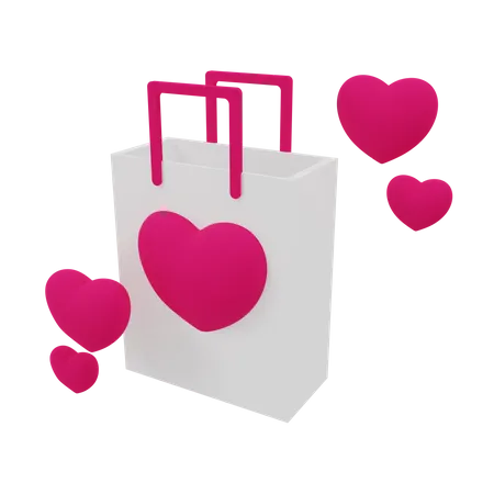 Favorite Shopping Bag  3D Illustration