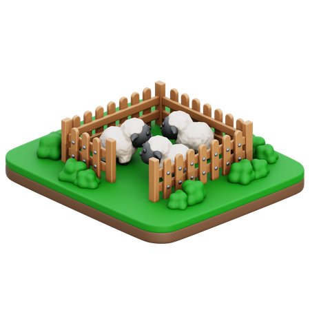 Fazenda de ovelhas  3D Icon