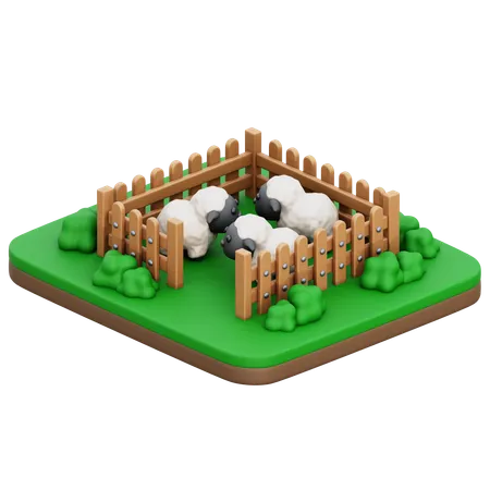 Fazenda de ovelhas  3D Icon