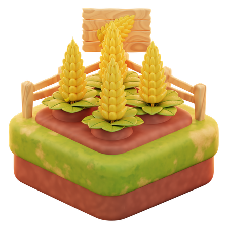 Fazenda de trigo  3D Icon