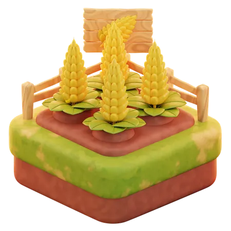 Fazenda de trigo  3D Icon