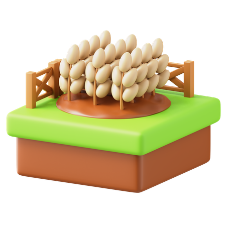 Fazenda de trigo  3D Icon
