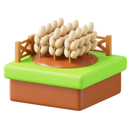 Fazenda de trigo  3D Icon