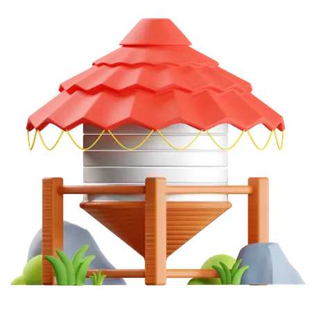 Fazenda de silo  3D Illustration