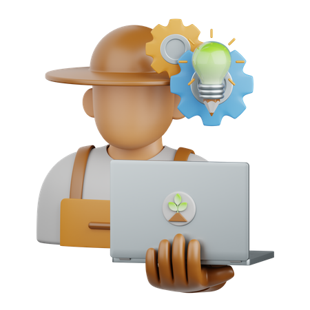 Fazendeiro Inteligente  3D Icon