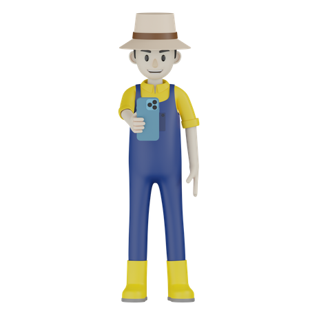 Fazendeiro tirando selfie  3D Icon