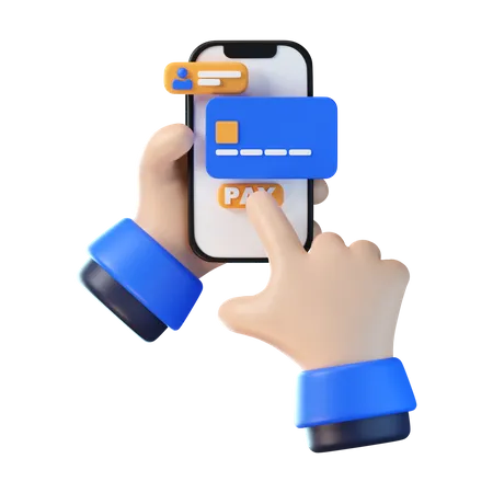 Fazendo pagamento com cartão on-line  3D Icon