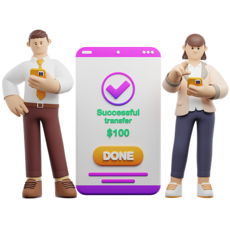 Fazendo transferência de dinheiro  3D Icon