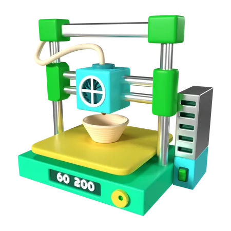 This Is FDM Mini 3 D Printer 3 D Render Illustration Icon It Comes As A High Resolution PNG File Isolated On A Transparent Background The Available 3 D Model File Formats Include BLEND OBJ FBX And GLTF 3D Icon