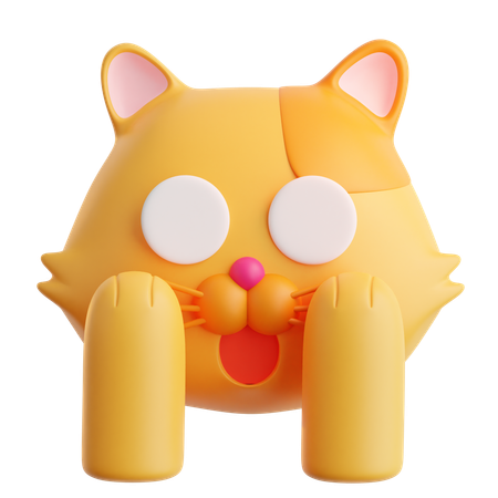 두려움 고양이 이모티콘  3D Icon