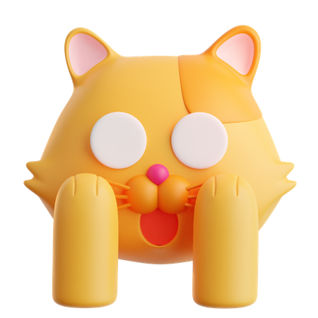 Fear Cat Emoji  3D Icon