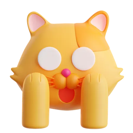Fear Cat Emoji  3D Icon