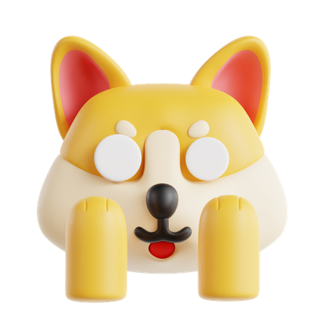 Fear Dog Emoji  3D Icon