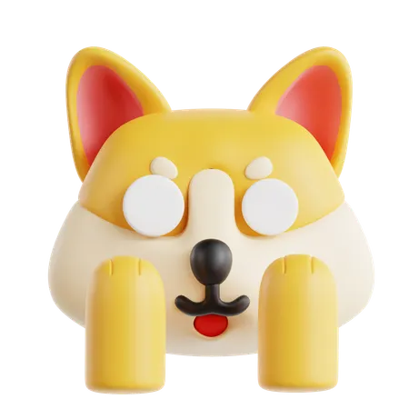 Fear Dog Emoji  3D Icon