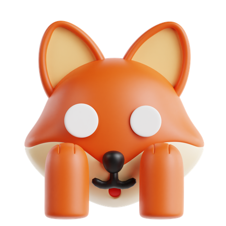 Fear Fox Emoji  3D Icon