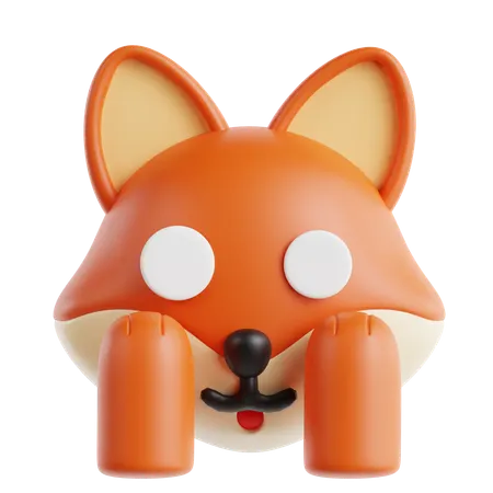 Fear Fox Emoji  3D Icon