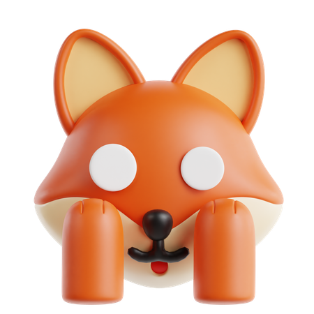 Fear Fox Emoji  3D Icon