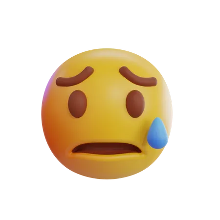 Fearful Emoji 3D Icon