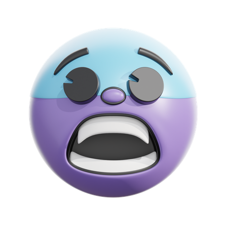 Fearful face  3D Icon