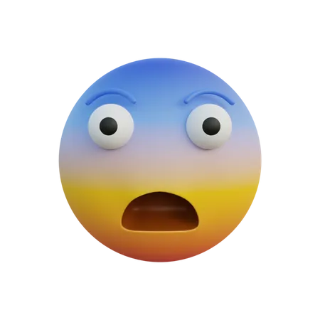 Fearful face  3D Emoji