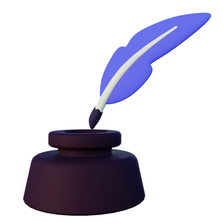 Feather And Inkwell  3D Icon