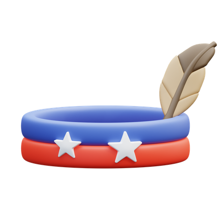 Feathered Patriotic Wristband  3D Icon