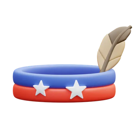 Feathered Patriotic Wristband  3D Icon