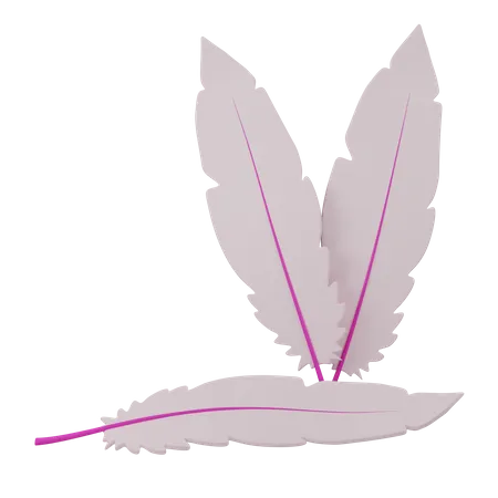 Pink Bird Feathers 3D Icon