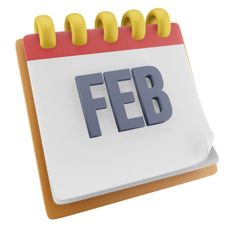 Feb  3D Icon