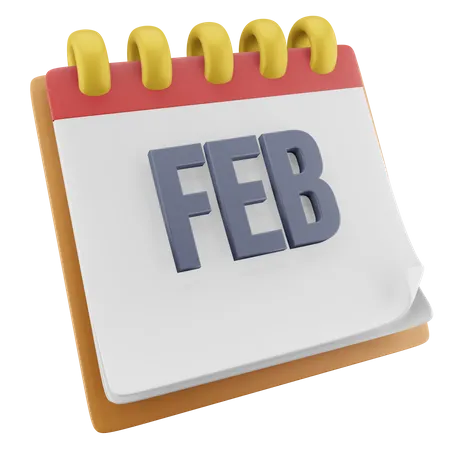 Feb  3D Icon