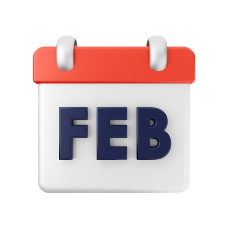 Februar Kalender  3D Illustration